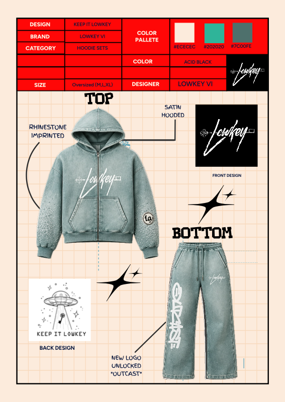 Satin Zipper Hoodie Set — Full Fit