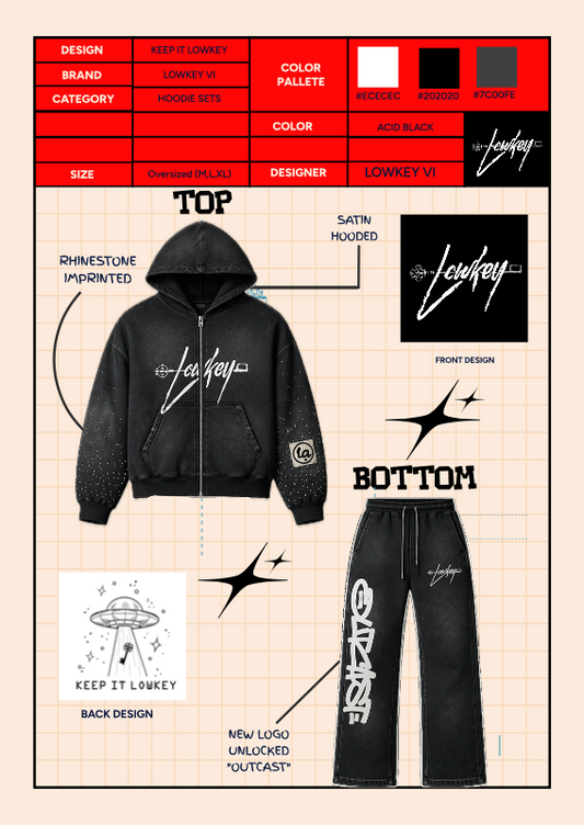 Satin Zipper Hoodie Set — Full Fit