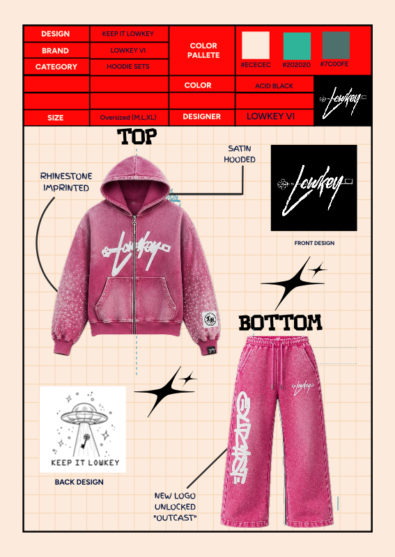 Satin Zipper Hoodie Set — Full Fit